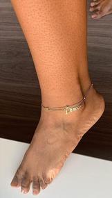 img 1 attached to Personalized Layered Anklets: Customized Name, Initial, And Birthstone Bracelets For Women And Teens