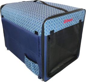 img 4 attached to 101mart Premium Foldable Dog Crate and Portable 🐶 Pet Kennel – Heavy-Duty Water-Resistant Canvas Fabric for Indoor/Outdoor Use