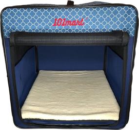 img 3 attached to 101mart Premium Foldable Dog Crate and Portable 🐶 Pet Kennel – Heavy-Duty Water-Resistant Canvas Fabric for Indoor/Outdoor Use