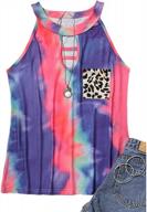 trendy summer style: lorsu women's tie-dye leopard print tank top with hollow out pocket and halter neck logo