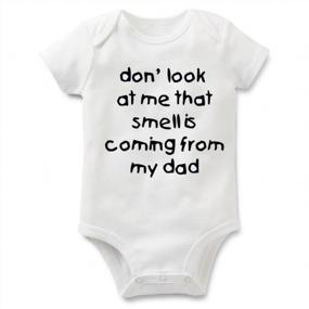 img 4 attached to Rocksir Funny Slogan Super Soft Cotton Comfy Baby Short Sleeve Bodysuit (Dad1, 3M)