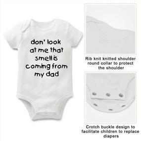 img 2 attached to Rocksir Funny Slogan Super Soft Cotton Comfy Baby Short Sleeve Bodysuit (Dad1, 3M)