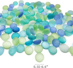 img 1 attached to 🌊 Frosted Sea Glass Gemstones: Gorgeous 2LB Matted Flat Marbles for Aquariums, Crafts, and Décor, in Mix of Blue Green Aqua Teal