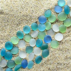 img 3 attached to 🌊 Frosted Sea Glass Gemstones: Gorgeous 2LB Matted Flat Marbles for Aquariums, Crafts, and Décor, in Mix of Blue Green Aqua Teal