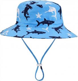 img 3 attached to Baby Sun Hat Adjustable - Outdoor Toddler Swim Beach Pool Hat Kids UPF 50+ Wide Brim Chin Strap Summer Play Hat
