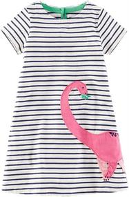 img 4 attached to 👗 Frogwill Dinosaur Print Sleeveless Summer Dresses for Girls' Casual Clothing