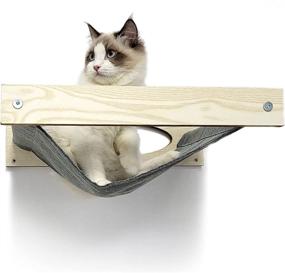 img 3 attached to 🐱 Kitten Stud Mounted Cat Hammock with Floating Climbing Stairs - Ultimate Combo for Lounging, Napping, Sleeping, Playing, Climbing, and Jumping