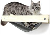 🐱 kitten stud mounted cat hammock with floating climbing stairs - ultimate combo for lounging, napping, sleeping, playing, climbing, and jumping logo