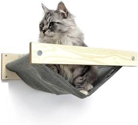 img 1 attached to 🐱 Kitten Stud Mounted Cat Hammock with Floating Climbing Stairs - Ultimate Combo for Lounging, Napping, Sleeping, Playing, Climbing, and Jumping