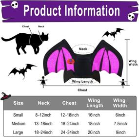 img 3 attached to 🎃 Azuza Halloween Dog Costume Cat Dogs Bat Wings with LED Pumpkin - Funny Apparel Cosplay Decoration; Available in 3 Sizes for Cats, Small, Medium, and Large Dogs