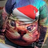 img 1 attached to 3D Print Cutiefox Crew Neck Ugly Christmas Sweater Pullover Sweatshirts review by Monica Johnston