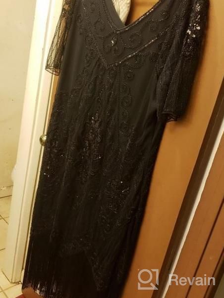 img 1 attached to Showstopping Sequin Gatsby Dress: Metme Women'S 1920S Deep V-Neck Party Dress With Adjustable Straps review by Sasha Holmes