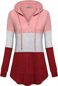 img 4 attached to Women'S Colorblock Pullover Hoodie Sweatshirt - Long Sleeve Fashion Casual MOQIVGI
