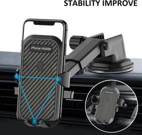 img 3 attached to 📱 Phone Mount Holder for iPhone 12 11 13 Pro Max Mini/SE 2020 XS XR X/8 Plus, Samsung Galaxy A13 A12 A42 A52 5G A03S, OnePlus 9 8T Pro, Nissan Rogue Versa Armada Kicks - Dashboard/Windshield/Air Vent Compatible