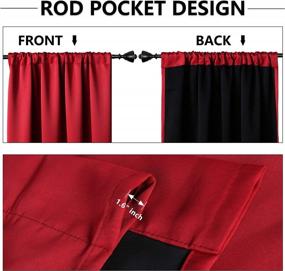 img 3 attached to WONTEX 100% Thermal Blackout Curtains For Bedroom - Winter Insulating Rod Pocket Window Curtain Panels, Noise Reducing And Sun Blocking Lined Living Room Curtains, Red, 42 X 84 Inch, Set Of 2