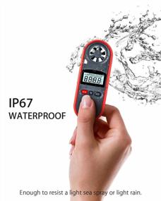 img 2 attached to Wintact Handheld Anemometer Water Resistant, Small Digital Wind Speed Meter Gauge, Pocket Air Flow Tester With Measuring Wind Temperature 14℉ To 113℉ For House HVAC Outdoor Kite Boat Sailing Surfing