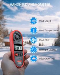 img 3 attached to Wintact Handheld Anemometer Water Resistant, Small Digital Wind Speed Meter Gauge, Pocket Air Flow Tester With Measuring Wind Temperature 14℉ To 113℉ For House HVAC Outdoor Kite Boat Sailing Surfing