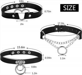img 3 attached to 15Pcs PU Leather Choker Necklace Set: Adjustable Goth Punk Chokers For Women Girls - Perfect Gift Idea!