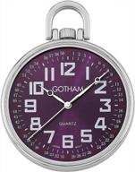 ⌚ gotham silver tone railroad quartz watch - timeless elegance at your wrist logo