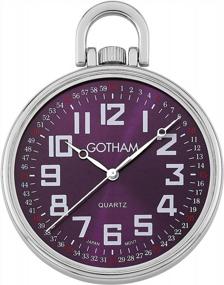 img 4 attached to ⌚ Gotham Silver Tone Railroad Quartz Watch - Timeless Elegance at Your Wrist