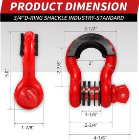 img 2 attached to 🔴 AUTOBOTS Bow Shackles 3/4" D Ring Shackle (2 Pack), 48,000Ib Break Strength with 7/8" Pin, 2 Isolator and 4 Washers Kit for Offroad Jeep Vehicle Truck Recovery – Red