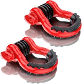 img 4 attached to 🔴 AUTOBOTS Bow Shackles 3/4" D Ring Shackle (2 Pack), 48,000Ib Break Strength with 7/8" Pin, 2 Isolator and 4 Washers Kit for Offroad Jeep Vehicle Truck Recovery – Red