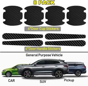 img 3 attached to 🚗 Enhance Your Car's Style and Protection with Lumine Car 8PCS Car Door Handle Sticker Carbon Fiber Films