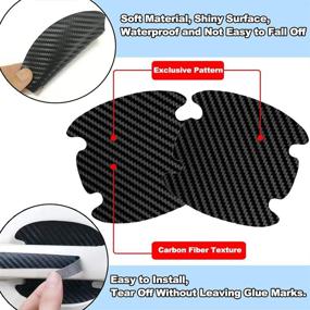 img 2 attached to 🚗 Enhance Your Car's Style and Protection with Lumine Car 8PCS Car Door Handle Sticker Carbon Fiber Films