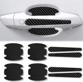 img 4 attached to 🚗 Enhance Your Car's Style and Protection with Lumine Car 8PCS Car Door Handle Sticker Carbon Fiber Films
