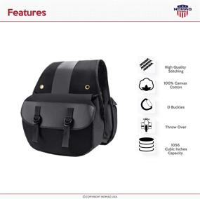 img 2 attached to Nomad USA Quick-Easy Universal Fit Throw Over Motorcycle Canvas Biker Cargo Saddlebags (Black): Versatile and Convenient Motorcycle Storage Solution