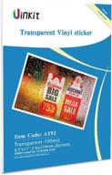 create customized waterproof stickers with uinkit translucent vinyl sticker paper for inkjet and laser printers - perfect for cricut, personalized labels, and crafts! logo