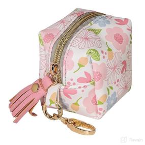 img 4 attached to 🌸 Smlpuame Pacifier Holder Case - Large Size Leather Cover Charm Pod for Diaper Bag Stroller Purse - 4 Pacifiers or Nipple Shield Holder - Outdoor Travel Accessories - Easy to Clean - Flower Design in Pink