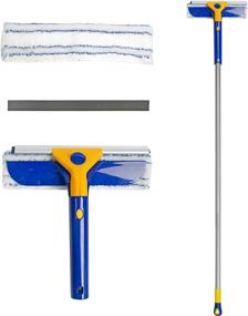 img 4 attached to 🧼 CELOX 2 in 1 Squeegee: The Ultimate Window Cleaning Solution with Super Long Handle, Extendable Aluminum Pole, and Ultra Fine Microfiber Pads - Perfect for Cars, Shower Glass Doors, and More!