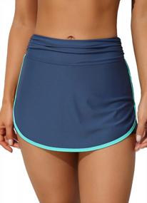 img 3 attached to Stylish & Comfortable ANFILIA Women'S Swim Skirt With Built-In Short & V Slit For Sporty Swims