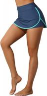 stylish & comfortable anfilia women's swim skirt with built-in short & v slit for sporty swims logo