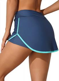 img 2 attached to Stylish & Comfortable ANFILIA Women'S Swim Skirt With Built-In Short & V Slit For Sporty Swims
