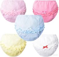 🍼 adorable jieya baby girls cotton underwear: bow-knot briefs panties, 3 or 5 pack логотип