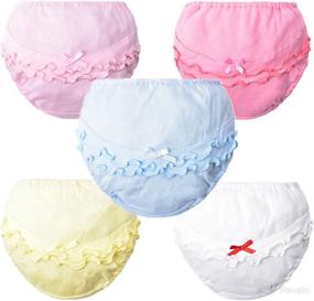 img 4 attached to 🍼 Adorable JIEYA Baby Girls Cotton Underwear: Bow-knot Briefs Panties, 3 or 5 Pack