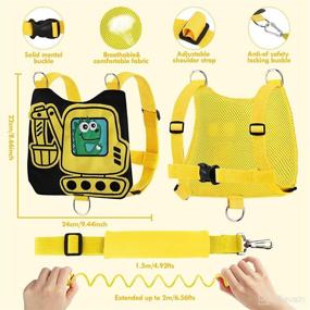 img 3 attached to Toi Bani Toddlers Leash for Boys+ Anti Lost Wrist Link: 4-in-1 Child Safety Wristband for Walking with Excavator & Dinosaur Design