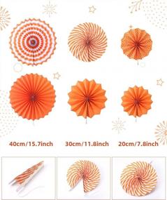img 3 attached to Auihiay 32 Pieces Orange Party Decorations, Include Hanging Paper Fans, Tissue Paper Pom Poms And Tissue Paper Tassels For Birthday Wedding Baby Shower Party Home Decor Events Accessories