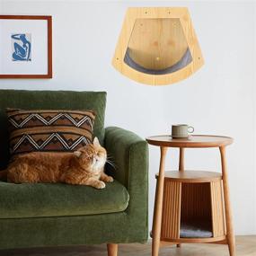 img 1 attached to 🐱 Wooden Cat Furniture: Wall Mounted Bed, House, Perch, Tree, Shelves for Cats