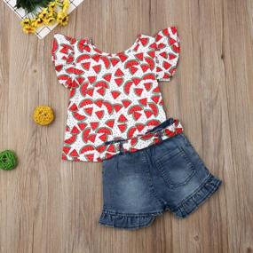 img 2 attached to Baby Girls' Organic Cotton Floral Sleeveless Tops And High Waisted Denim Shorts Set - Perfect Summer Clothes For Infants