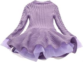 img 1 attached to 🎄 Christmas Stitching Knit Pullover Dress for Girls - Trendy and Affordable Clothing