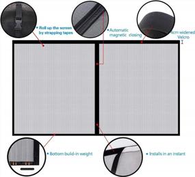 img 2 attached to Transform Your Garage With Our Heavy Duty Magnetic Garage Door Screen - 16X7FT Fiberglass Mesh Net Screen For Easy Assembly & Pass-Through - Grey (4.5LB)