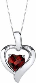 img 4 attached to Stunning 925 Sterling Silver Heart In Heart Pendant Necklace With Gemstones - Perfect Gift For Women