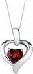 stunning 925 sterling silver heart in heart pendant necklace with gemstones - perfect gift for women logo