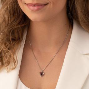 img 3 attached to Stunning 925 Sterling Silver Heart In Heart Pendant Necklace With Gemstones - Perfect Gift For Women