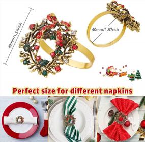 img 3 attached to 6-Pack Christmas Wreath Napkin Rings - Perfect For Holiday Table Settings, Weddings & Receptions!