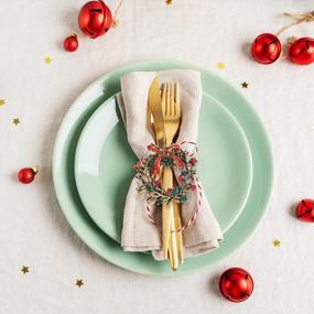 img 1 attached to 6-Pack Christmas Wreath Napkin Rings - Perfect For Holiday Table Settings, Weddings & Receptions!