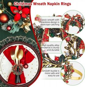 img 2 attached to 6-Pack Christmas Wreath Napkin Rings - Perfect For Holiday Table Settings, Weddings & Receptions!